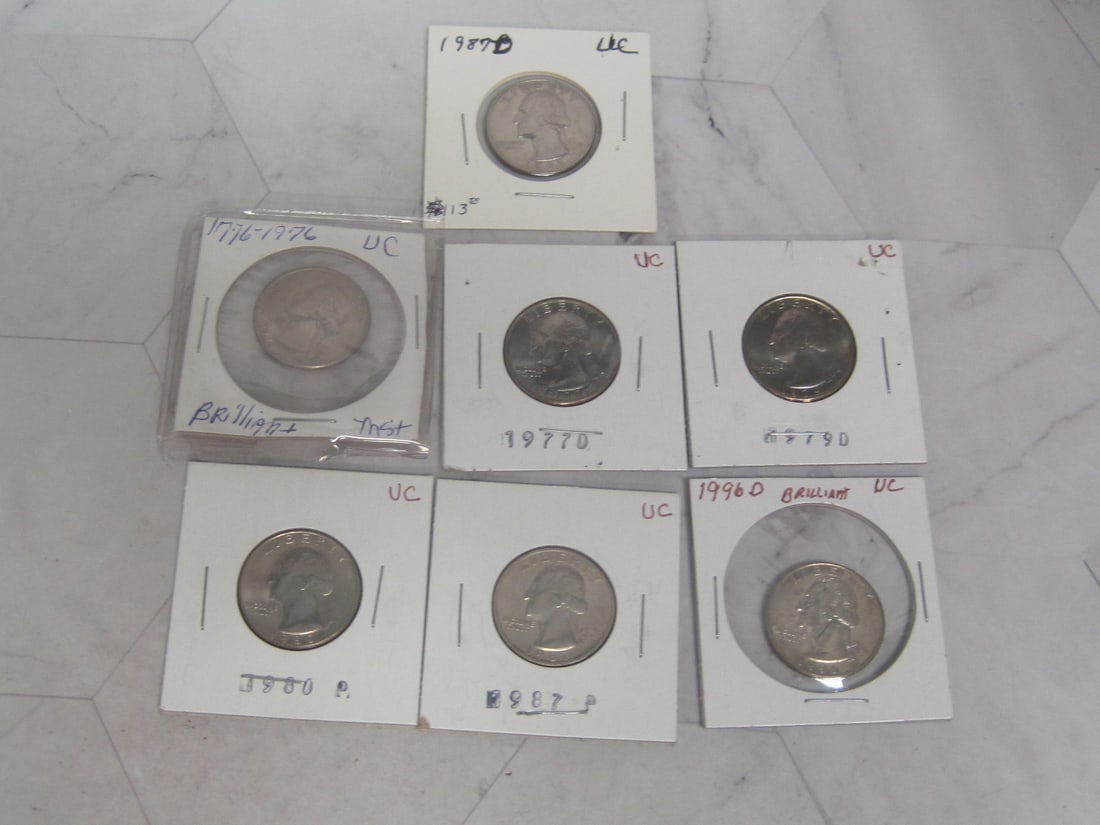 Lot of 7 UNC. Washington Quarters (1 of 4)