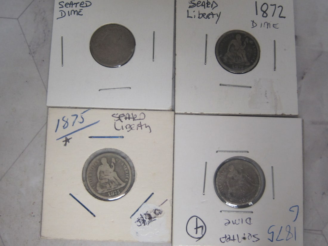 Lot of 4 Seated Liberty Dimes (1 of 6)