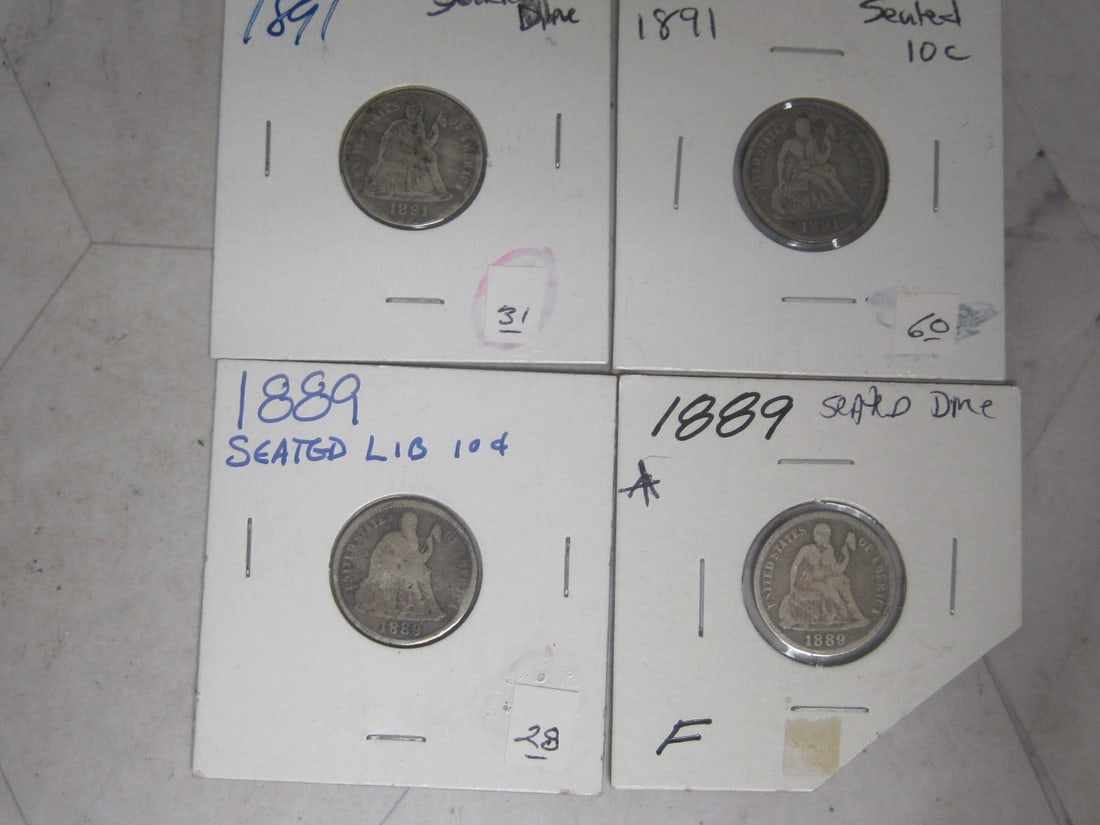 Lot of 4 Seated Liberty Dimes (1 of 6)