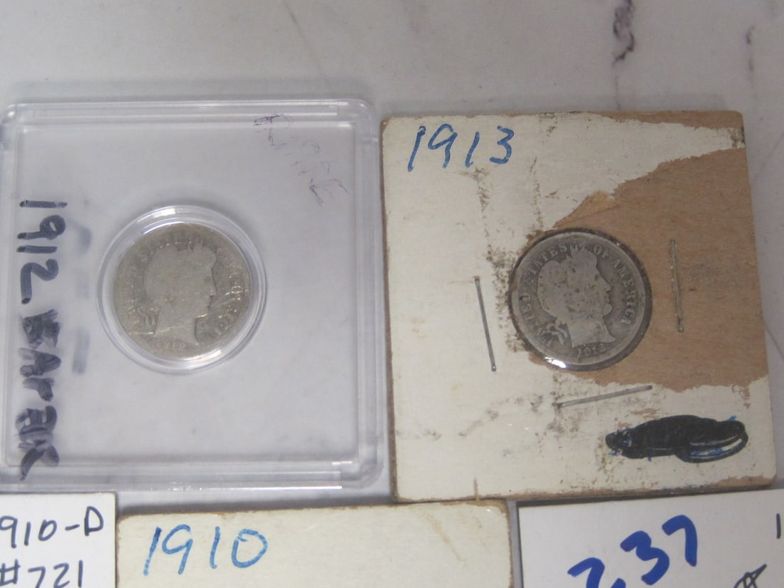 Lot of 11 Barber Dimes - 2