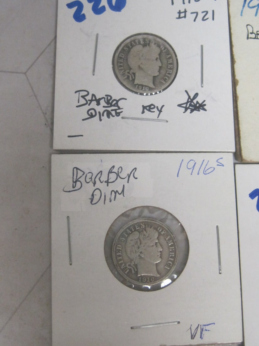 Lot of 11 Barber Dimes - 3