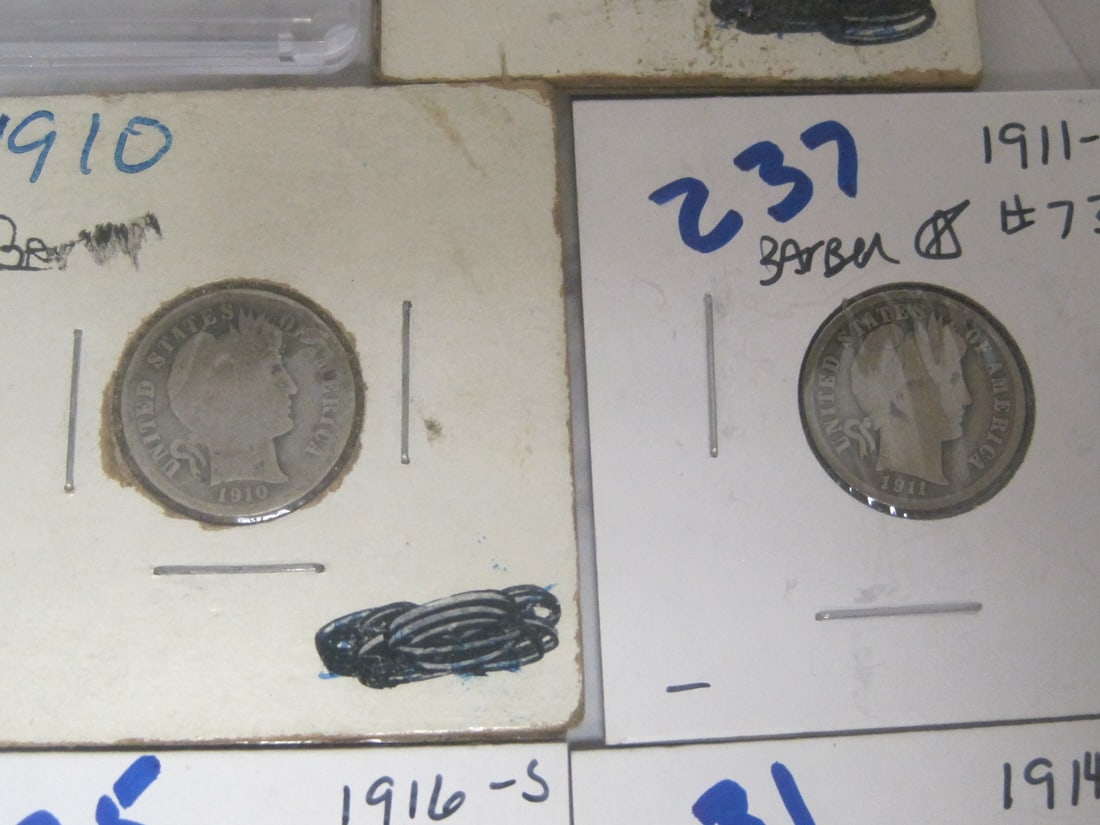 Lot of 11 Barber Dimes - 4