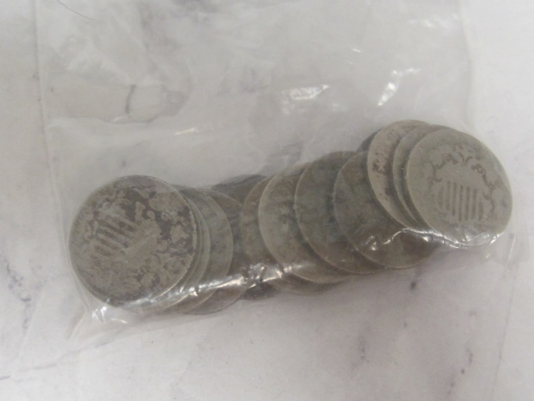 Lot of 15 Shield Nickels - 4