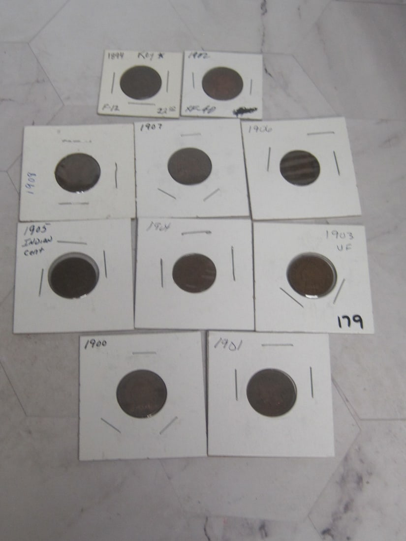 Lot of 10 Indian Head Cents (1 of 6)