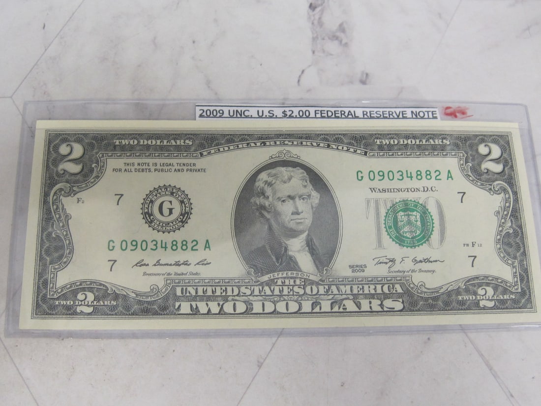2009 UNC. $2 Bill: . 