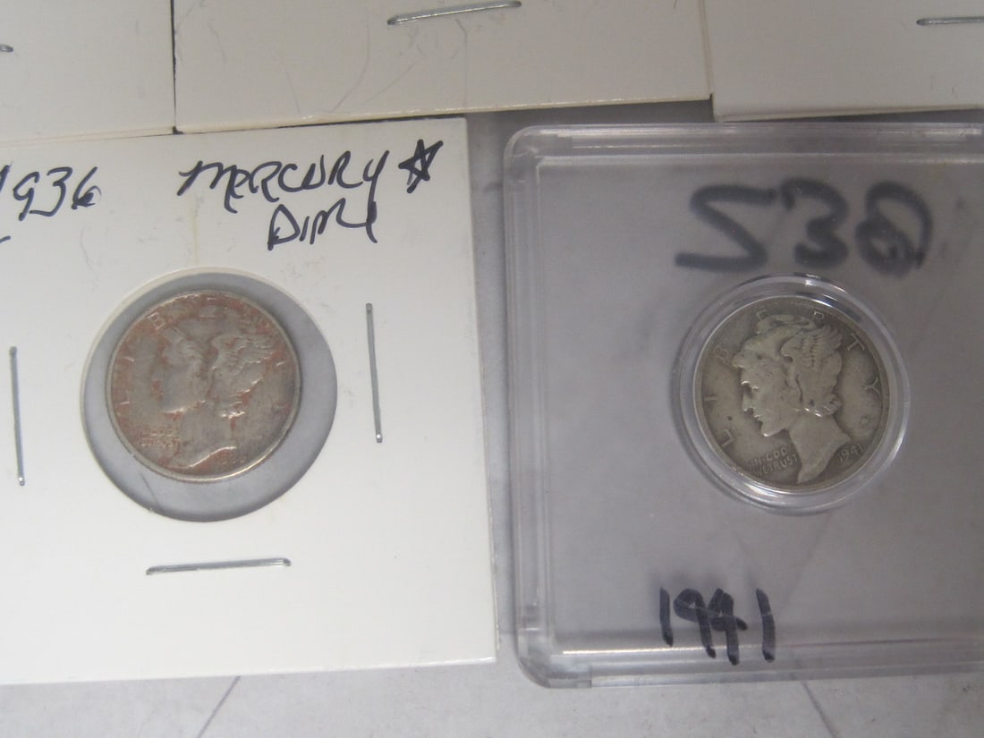 Lot of 5 Mercury Dimes - 3