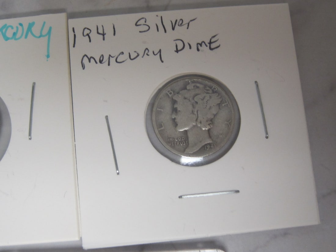 Lot of 5 Mercury Dimes - 4