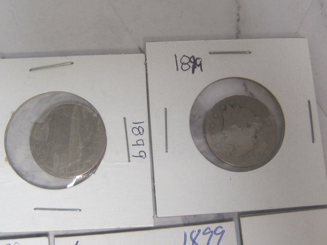 Lot of 8 V-Nickels - 2