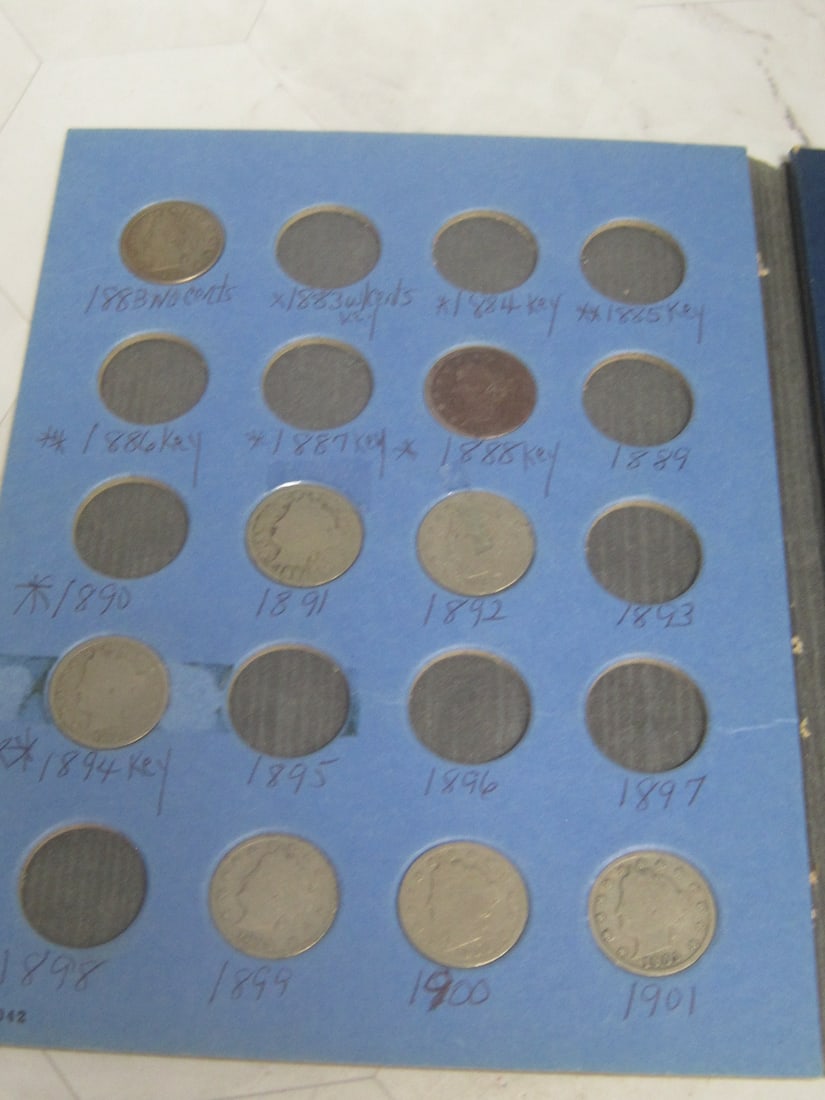 Lot of 20 V-Nickels in Book - 2