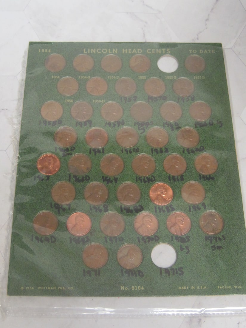 1909-1971 Lincoln Pennies in Green Holders - 5