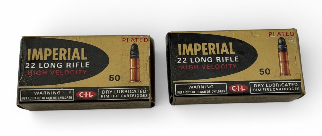NIB Vintage 100rds. of .22 LR High Velocity Imperial Ammunition: See photos 