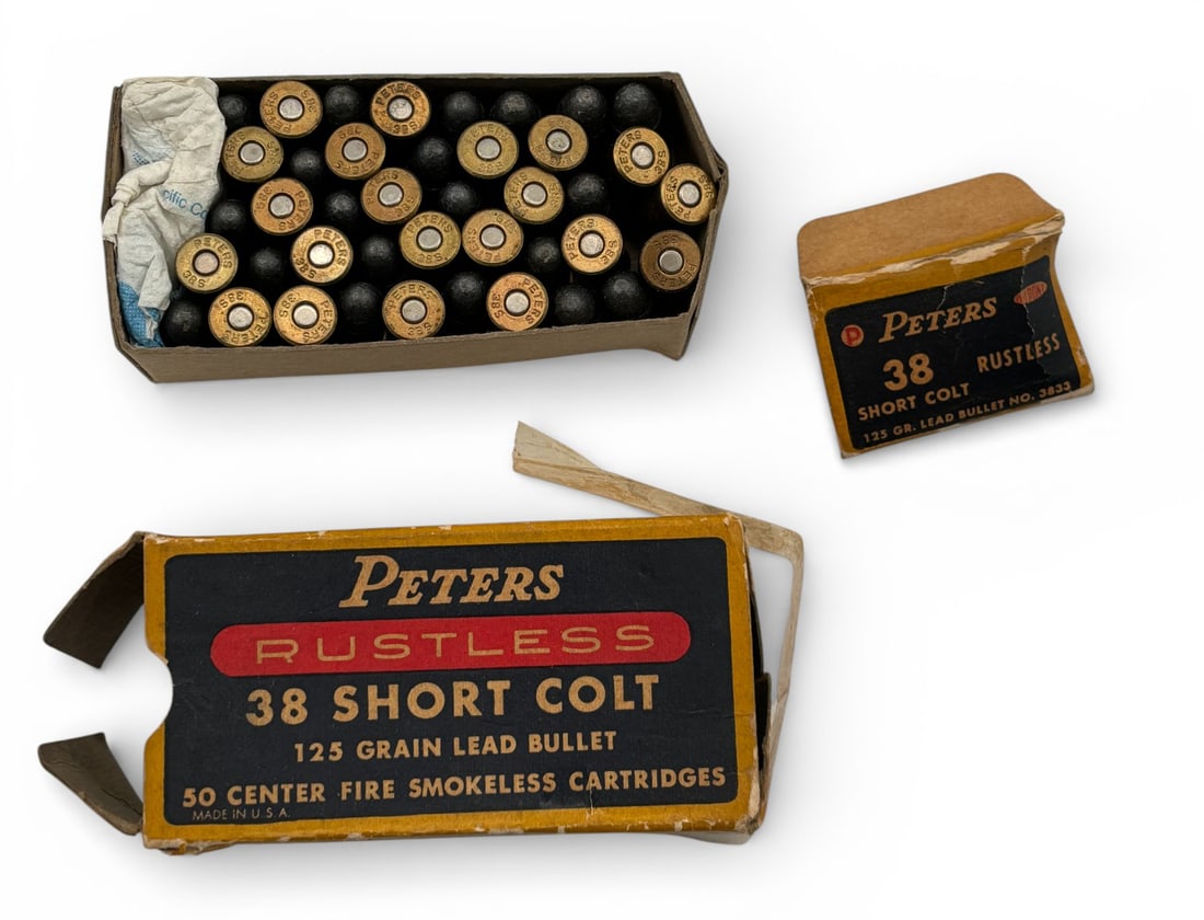 Vintage 42rds. of .38 SHORT COLT Peters Rustless 125gr Ammunition: See photos. 
