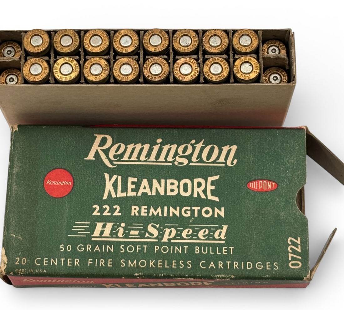 Vintage 31rds. of .222 REM. Remington Kleanbore 50gr Soft Point Hi-Speed Ammunition - 4