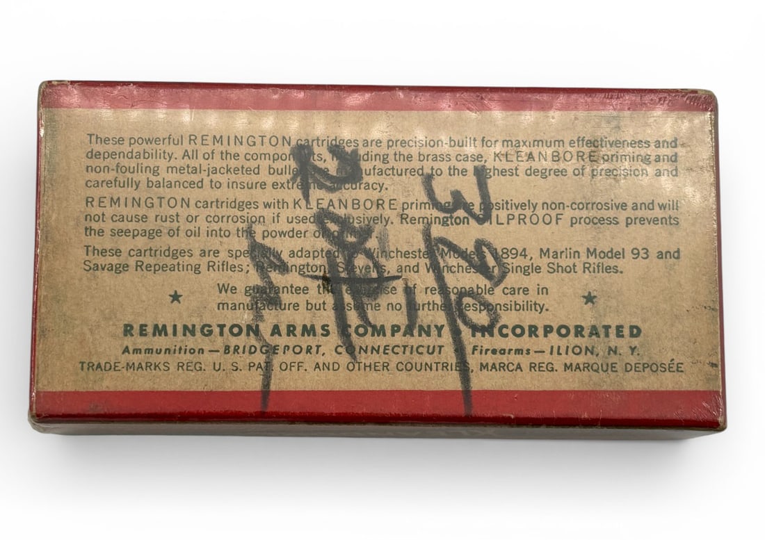 NIB Sealed Vintage 20rds. of .32-40 WIN. Remington Kleanbore 165gr. SP Ammunition - 2