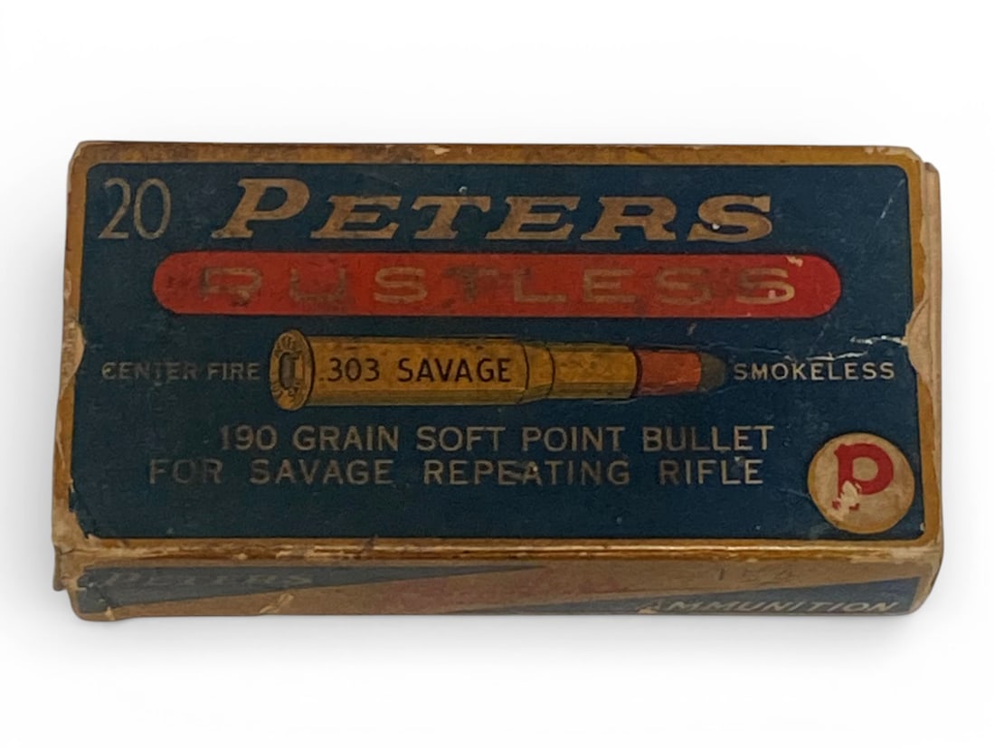 NIB Vintage 20rds. of .303 SAVAGE 190gr. SP Peters Ammunition : See photos 