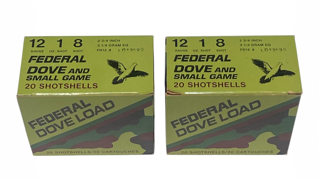 NIB 40rds. of 12 GA. 2-2/4” 1oz. Federal Dove and Small Game Shotgun Ammunition : 2 Boxes of 25 Rounds