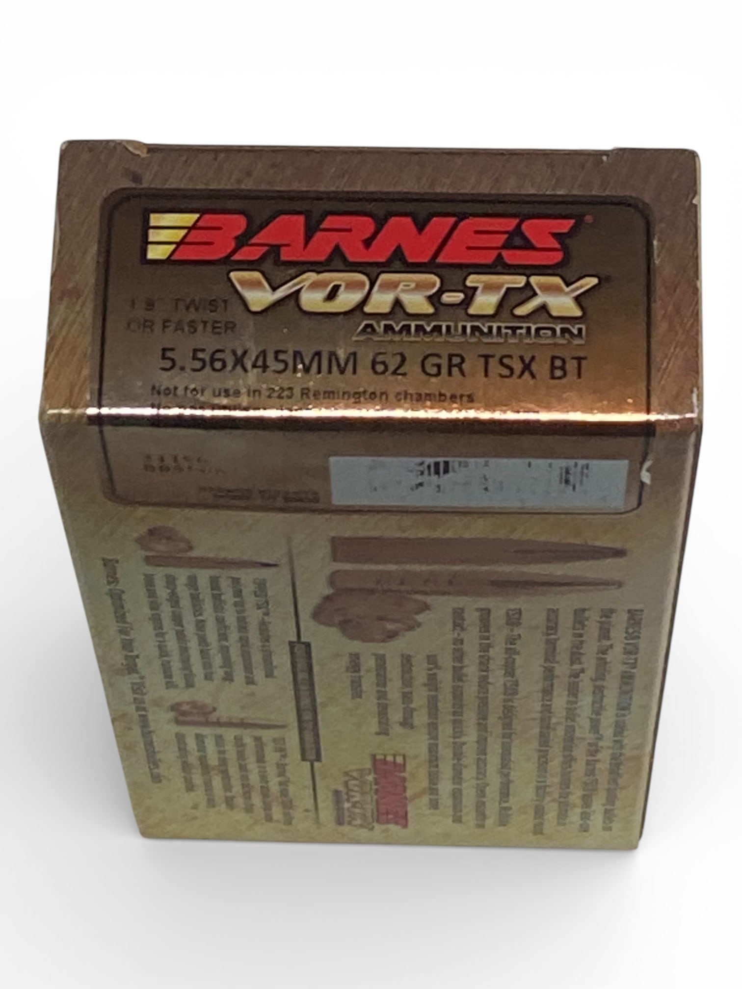 NIB 20rds. of 5.56mm 62gr. TSX BT Barnes Vor-TX Premium Ammunition : See photos