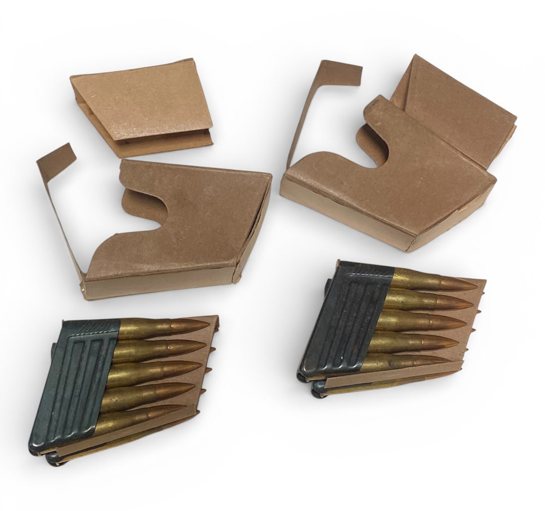 (2) Boxes German WWII Nazi 8x56mmR Steyr M30 S-Patronen 8x56r Ammo - Austrian M96 - 2