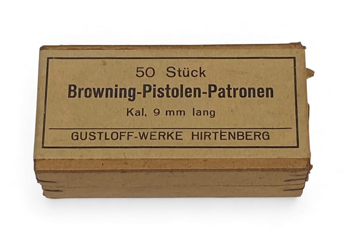 50rds. of German 9mm BROWNING LONG (9x20mm SR) Ammunition By Gustloff-Werk Hirtenberg - 2