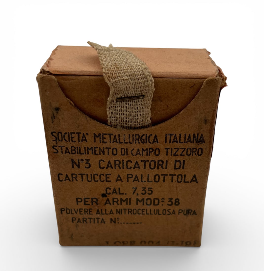15rd. Box of 7.35x52mm CARCANO Military Ammunition on Stripper Clips in Original Packaging: See photos