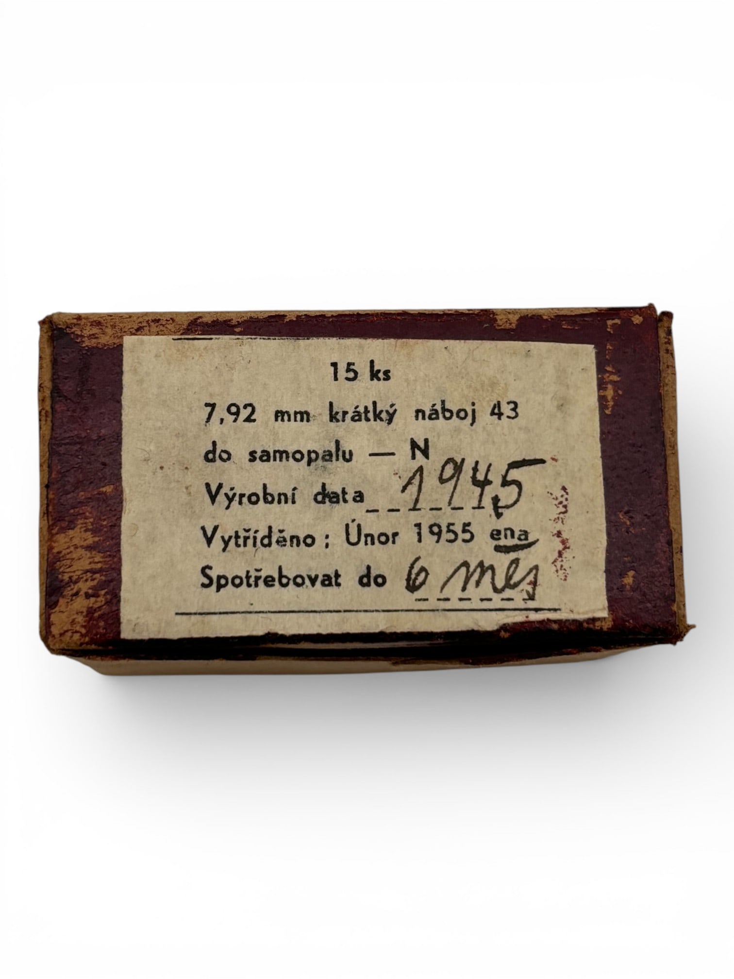 RARE Collectible 15rd. Box of German WWII MP44 7.92x33mm KURZ Ammunition (1 of 5)