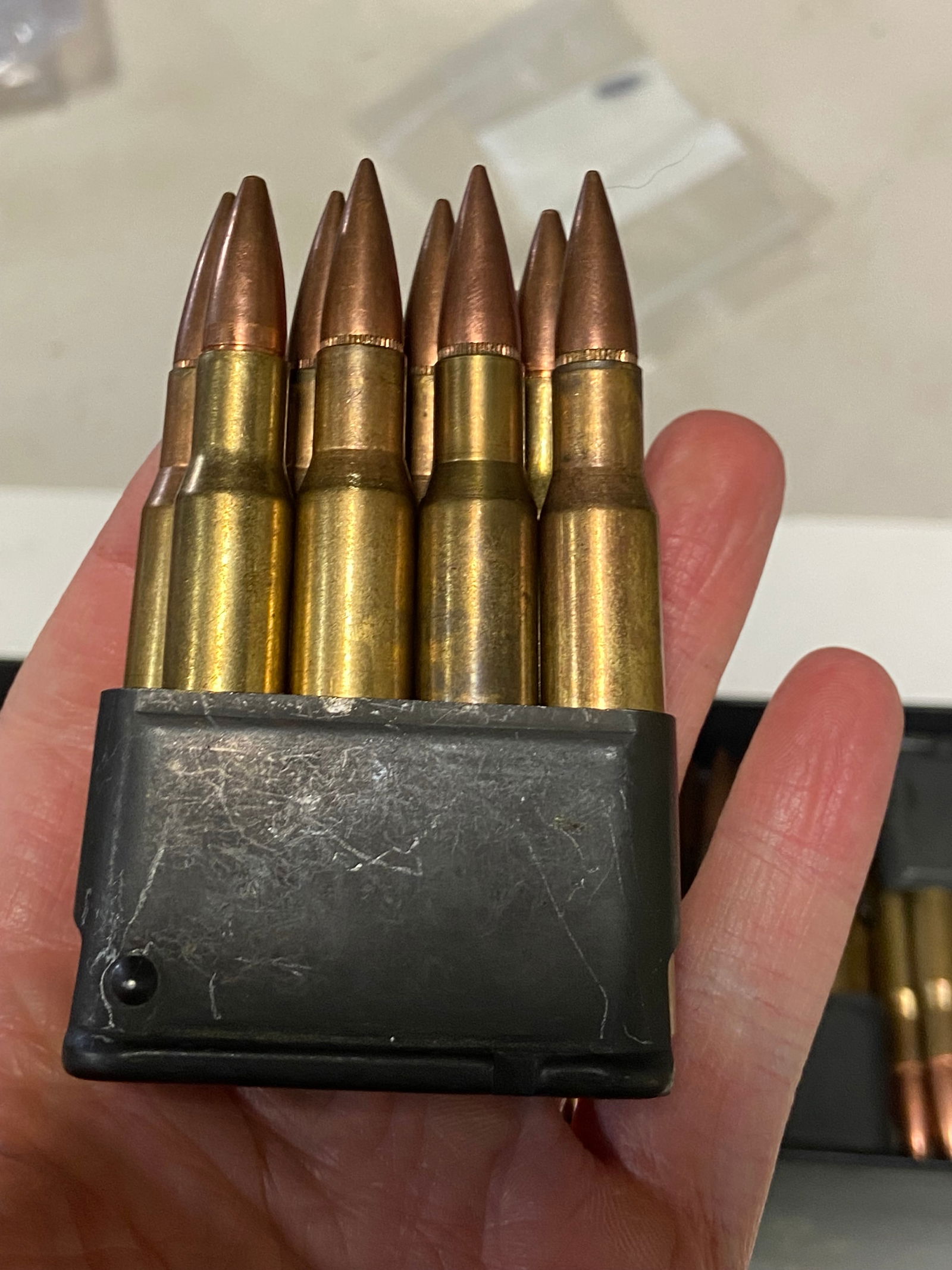 Approximately 22.1 Lbs. of .30-06 SPRG. Factory Ammunition on Garand Clips in Ammo Can  - 2