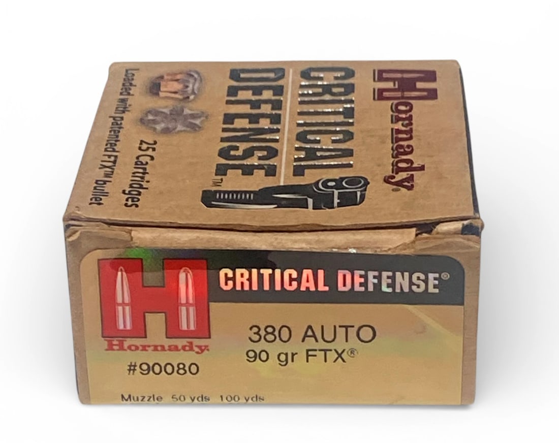 NIB 25rds. of .380 AUTO 90gr. FTX Hornady Critical Defense Ammunition : See photos. 