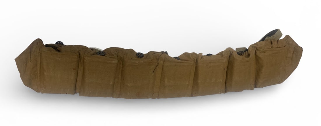 70rds. of WWII 1940 Dated 7.9 Mauser Ammunition on Stripper Clips in Bandoleer: WWII 1940 Turkish 8mm Mauser Ammunition