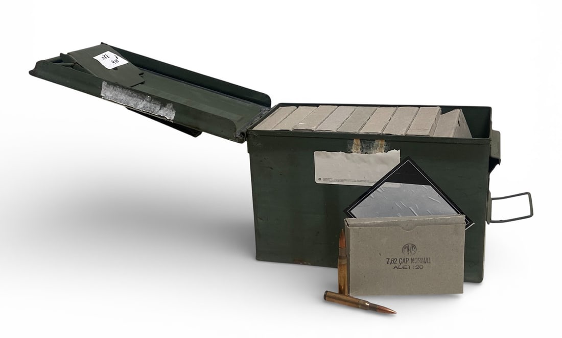 NOS 400rds. of .30-06 M2 BALL 150gr. MKE Turkish 1960s-70s Dated Factory Ammunition in Ammo Can : 20 Boxes of 20 Rounds