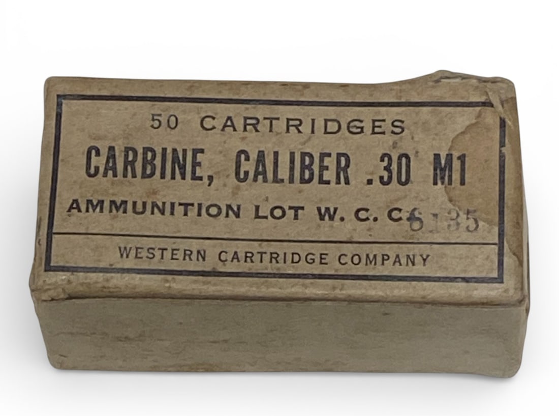 39rds. of WWII .30 CARBINE (.30 M1) WCC Factory Ammunition in Box : See photos 