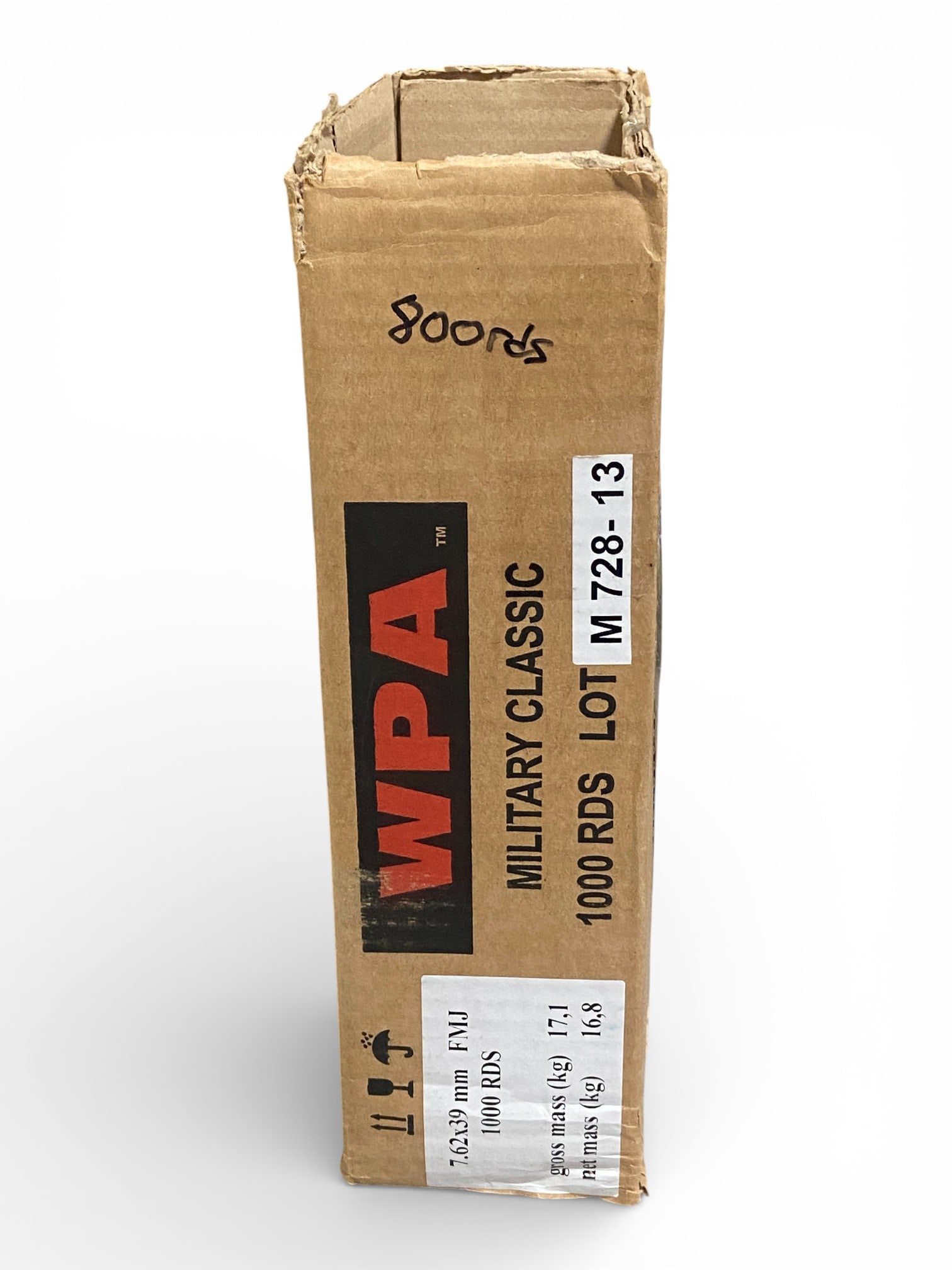 NIB 800rds. of 7.62x39mm 124gr. FMJ WOLF Steel Case WPA Military Classic Ammunition : 40 Boxes of 20 Rounds 