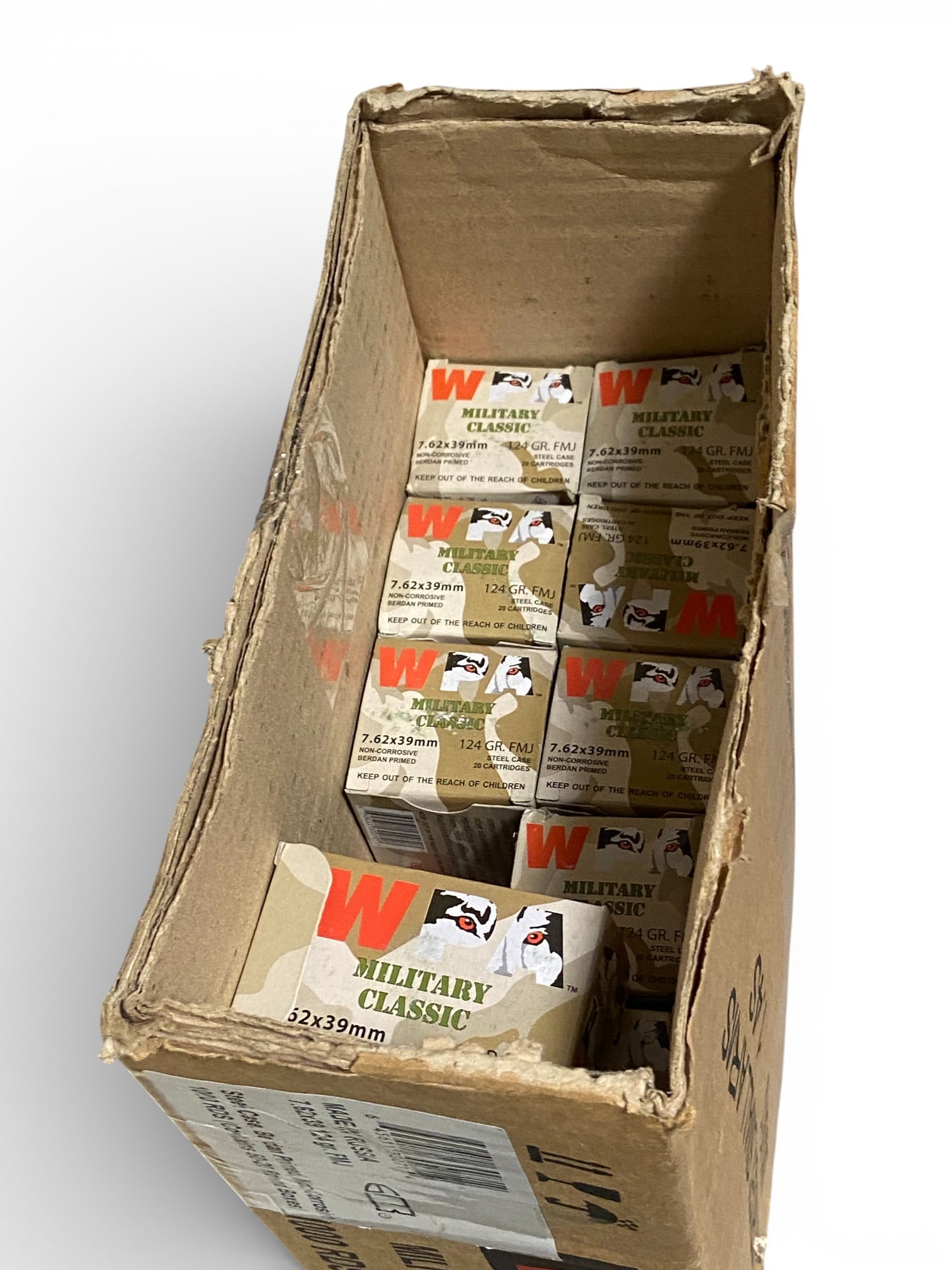 NIB 800rds. of 7.62x39mm 124gr. FMJ WOLF Steel Case WPA Military Classic Ammunition  - 3