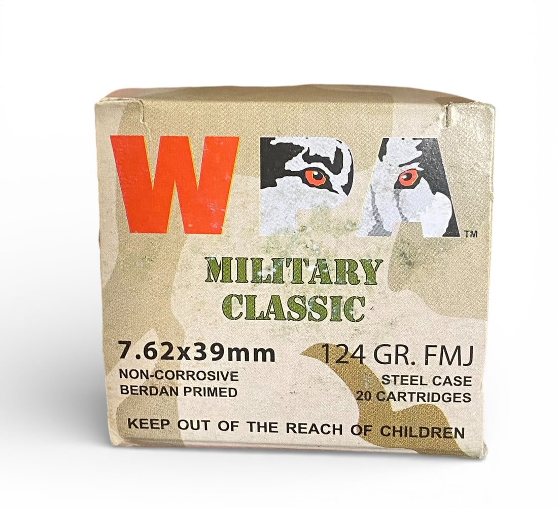 NIB 800rds. of 7.62x39mm 124gr. FMJ WOLF Steel Case WPA Military Classic Ammunition  - 4