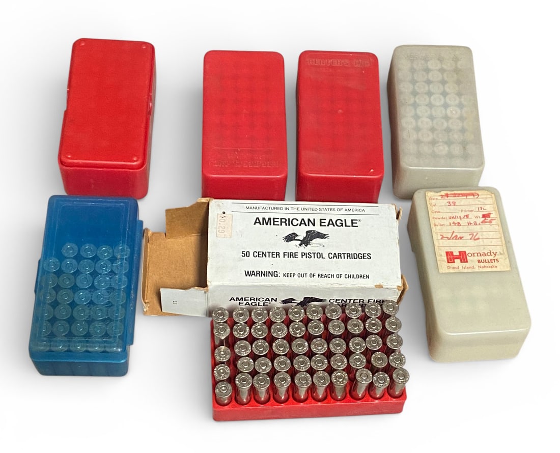 258rds. of .357 MAG. and 76rds. of .38 SPL. Reloaded Ammunition in Cases: See photos 