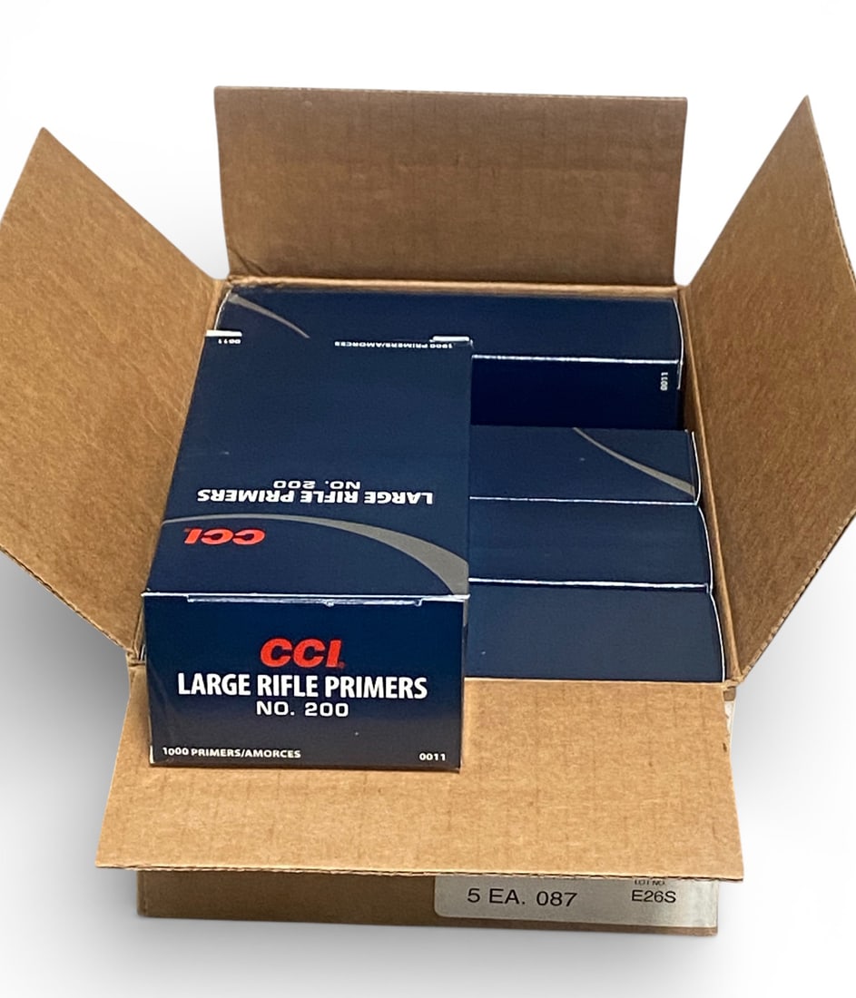 NIB (5000qty) No. 200 CCI Large Rifle Primers for Reloading: New Sealed Reloading components in excellent condition, have been well stored in climate control. 