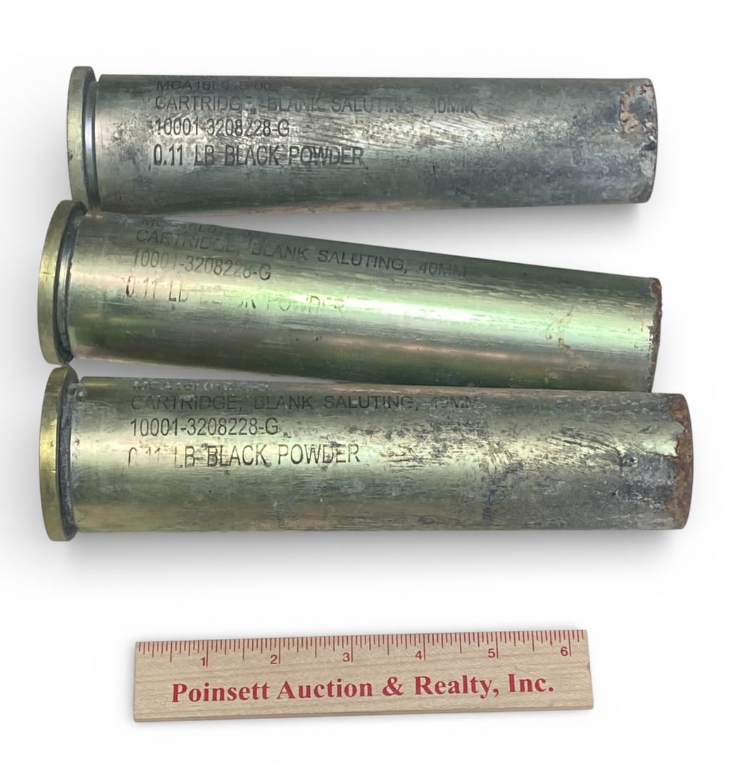 (3) Collectible USN 40mm Saluting Shells  - 2
