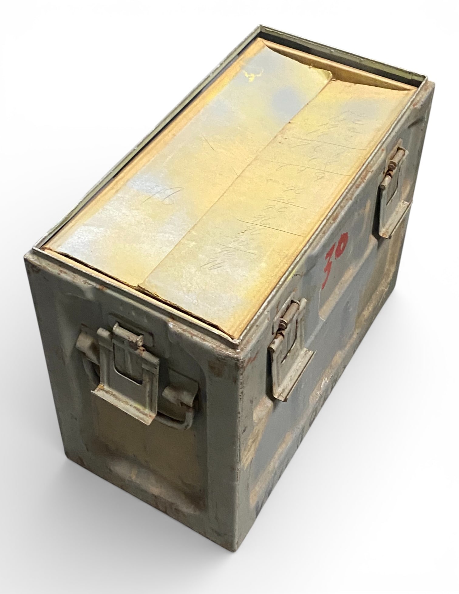 RARE US Navy WWII Large M2 Ball .30-06 Empty Steel Military Ammo Can - 4