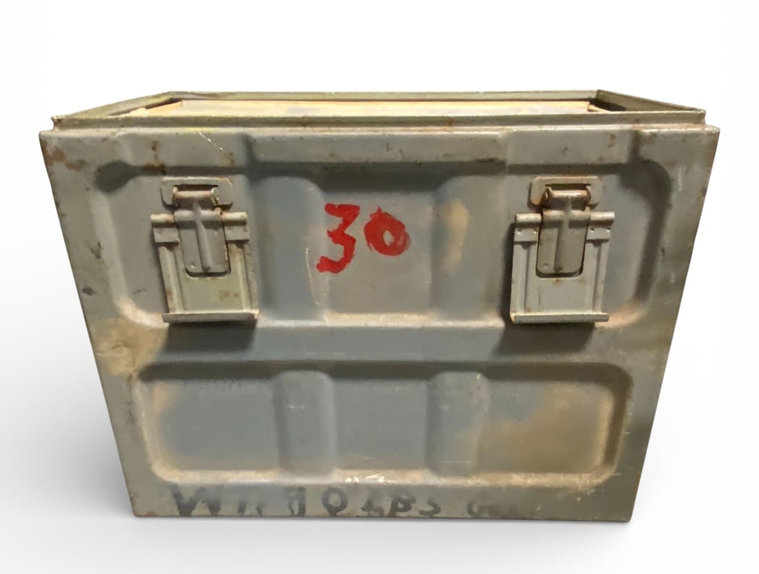 RARE US Navy WWII Large M2 Ball .30-06 Empty Steel Military Ammo Can - 5