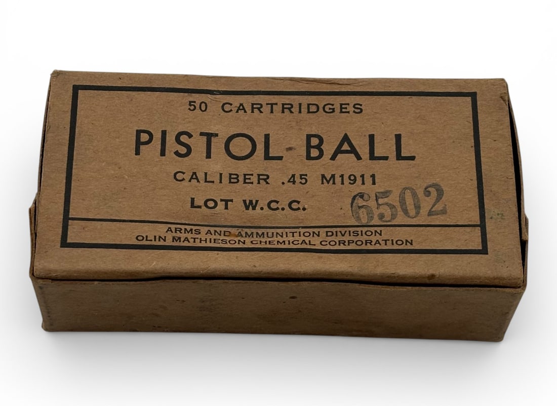 50rds. of .45 AUTO M1911 BALL Milsurp Olin Mathieson Chemical Corporation Ammunition in Box (1 of 4)