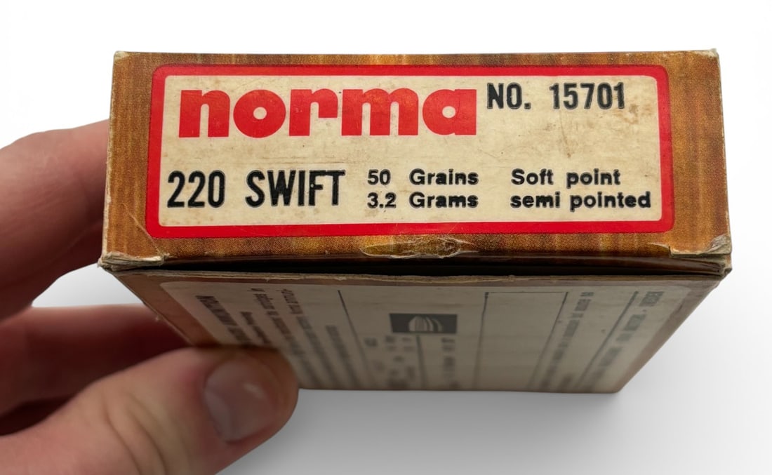 NIB 20rds. of .220 SWIFT 50gr. SP Norma Ammunition - 2