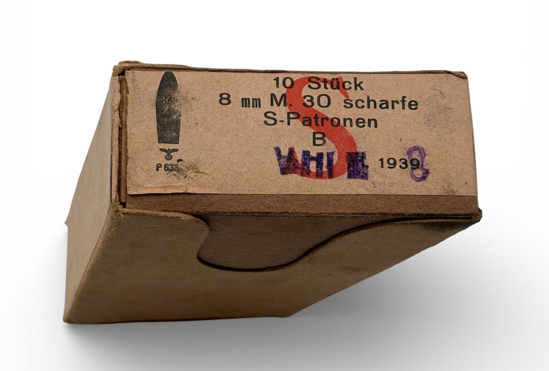 Box of German WWII Nazi 8x56mmR Steyr M30 S-Patronen 8x56r Ammo - Austrian M95 - 2