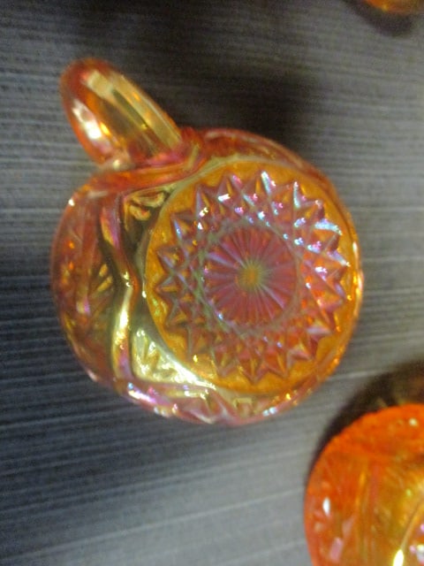 Imperial Glass 'Whirling Star' Carnival Glass Punch Bowl Set w/ - 4