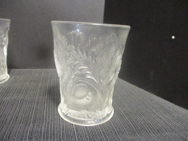 Mosser Glass Inverted Thistle 7" Pitcher Clear Glass & - 2