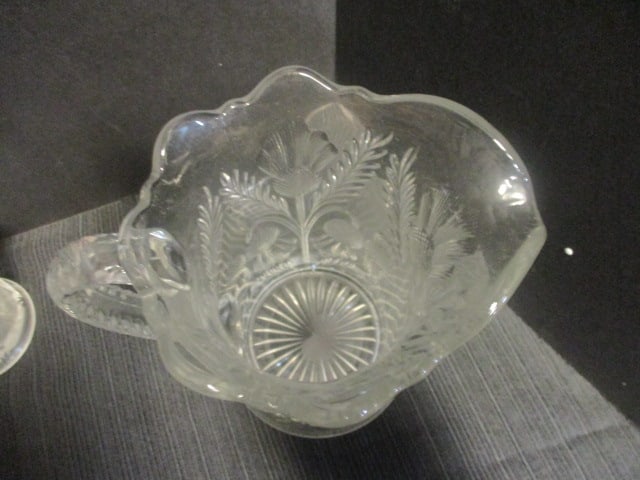 Mosser Glass Inverted Thistle 7" Pitcher Clear Glass & - 6