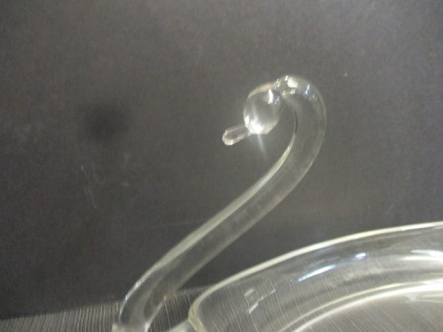 Clear Glass Swan Bowl - 3