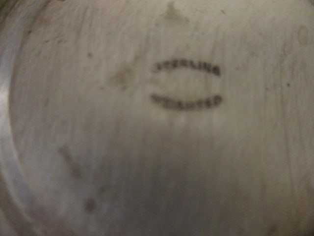 Sterling Weighted 4" Candleholder & Sterling 3 1/2" Baby Rattle - 3