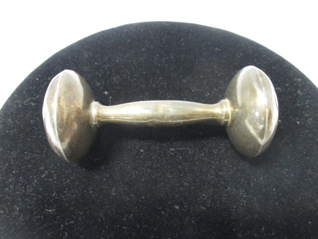 Sterling Weighted 4" Candleholder & Sterling 3 1/2" Baby Rattle - 7