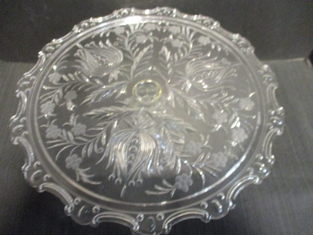 Pressed Glass Pedestal Cake Stand - 3