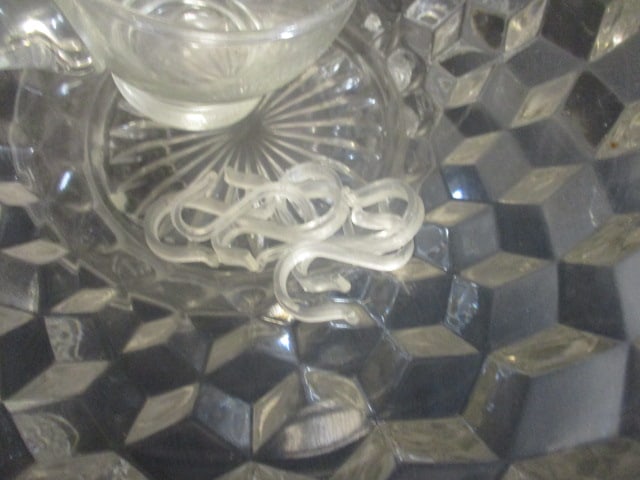 Fostoria American Cube Design Punch Bowl/Stand/12 Cups/ - 11