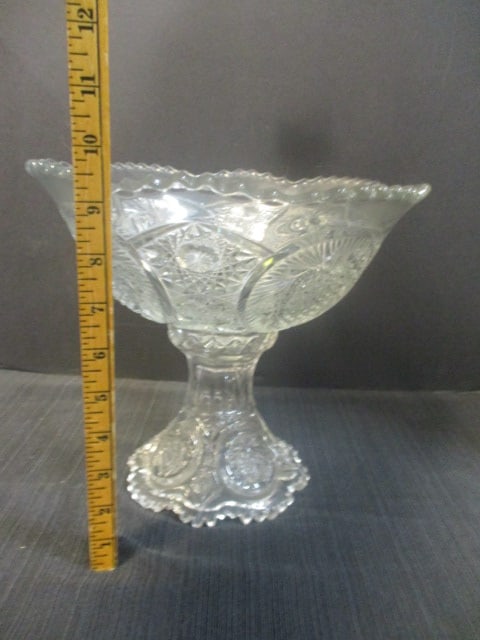 Sawtooth Edge Small Punchbowl w/Stand - 4